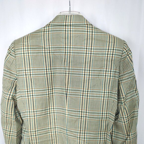 Vintage Henry Cottons Blazer Small Tan Plaid - Picture 6 of 10